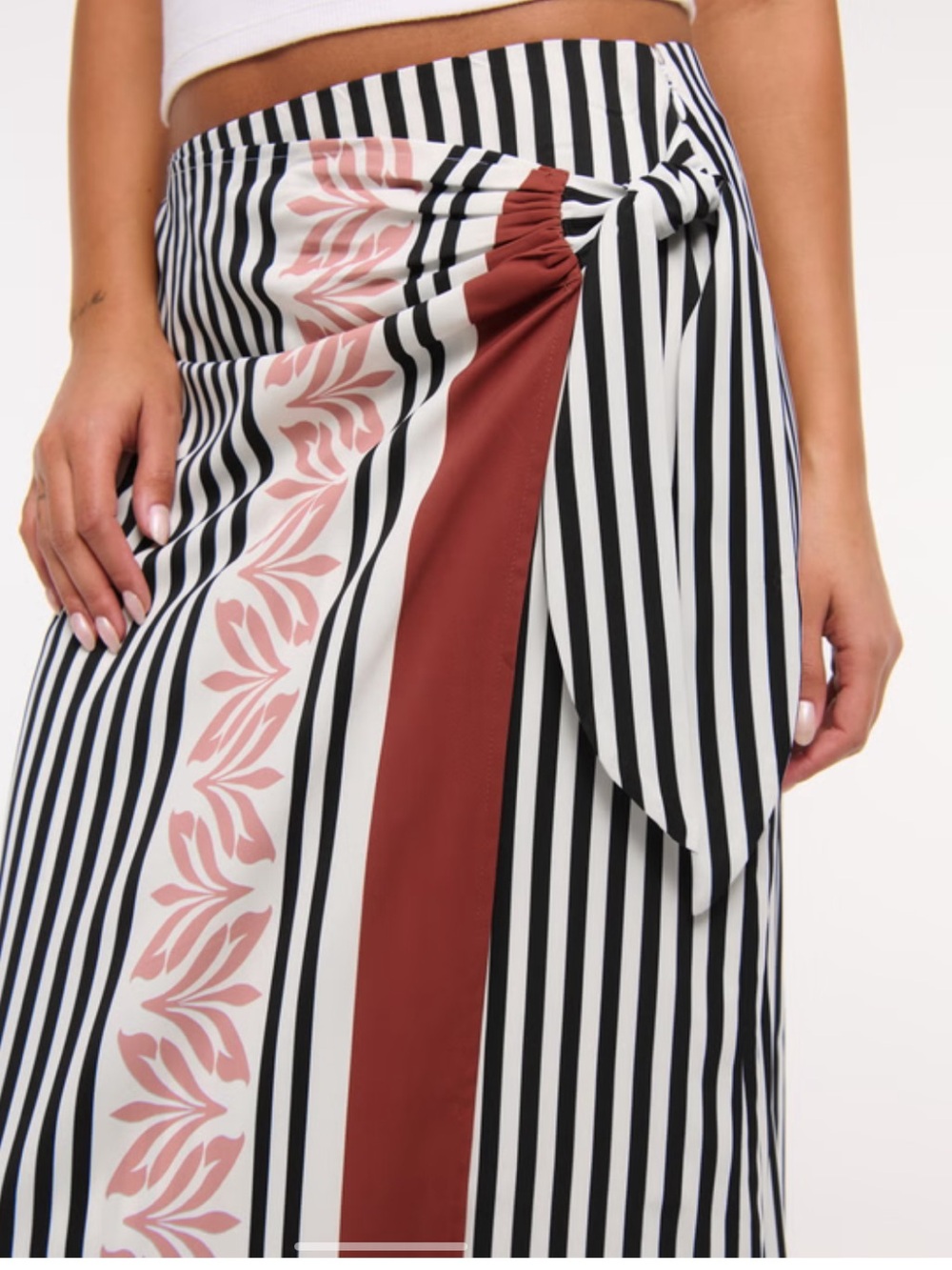 Abercrombie & Fitch High Rise Scarf Style Wrap Maxi Skirt - Picture 5 of 9